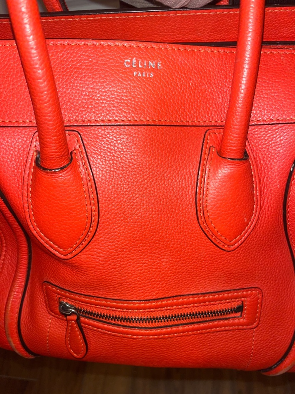 CELINE
Drummed Calfskin Mini
Luggage in Vermillion Orange - Picture 2 of 8